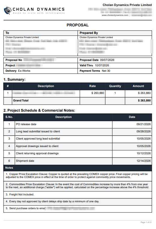The document Forge Epic generated for Proposal