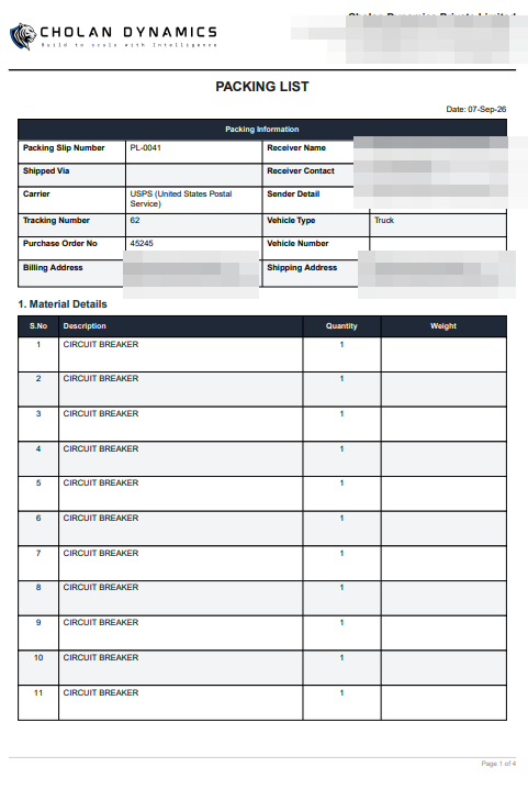 The document Forge Epic generated for Logistics