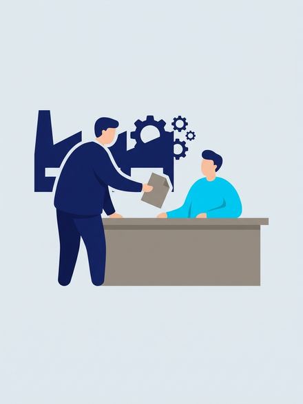A proposal is presented to the seated customer