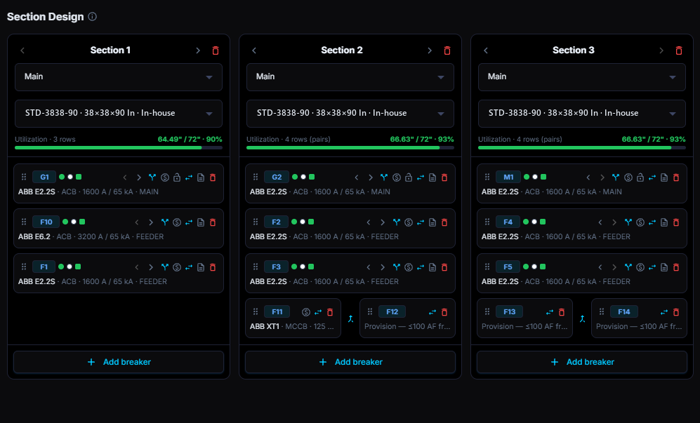 Forge Epic configurator, Section Design