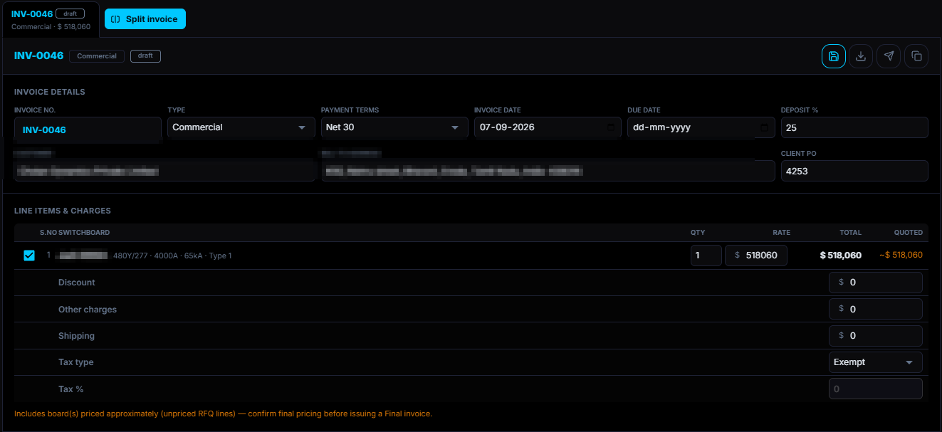 Forge Epic, Invoice